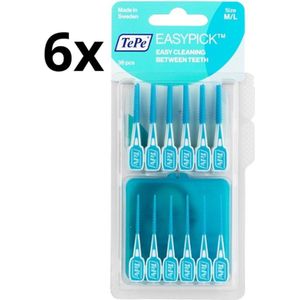 TePe Easypick M/L - Turquoise - 6 x 36 stuks - Voordeelverpakking