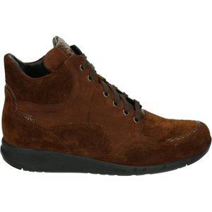 Durea 9735 H - VeterlaarzenHoge sneakersDames sneakersDames veterschoenenHalf-hoge schoenen - Kleur: Cognac - Maat: 38.5