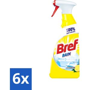 Bref - Badkamerreiniger - Spray - Anti-Kalk - Citroen - 750 ml - Voordeelverpakking - 6 stuks