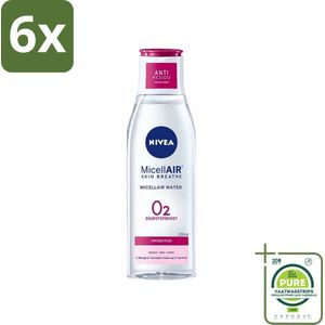 Nivea - O2 Zuurstofboost Micellair Water - Droge Huid - 200 ml - Voordeelverpakking - 6 stuks - Micellair water - Reinigingswater