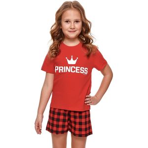 Doctor Nap Katoenen Pyama Meisjes | Korte Mouw Korte Broek | Pyjama Meisjes | Shortama Meisjes | Princess Rood Kort PDB.4264 110/116