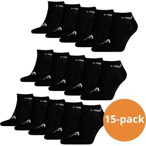 HEAD Sneaker Sokken - 15 paar sneakersokken - Unisex - Zwart - Maat 43/46