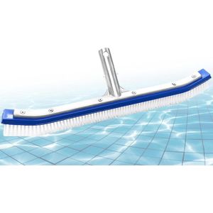Zwembadborstel, 45 cm zwembadreinigingsborstel zwembadborstel zwembadborstel zwembadreiniging zwembadbezem zwembadborstelkop aluminium zwembadreinigingsborstel voor zwembadwand en zwembadvloer