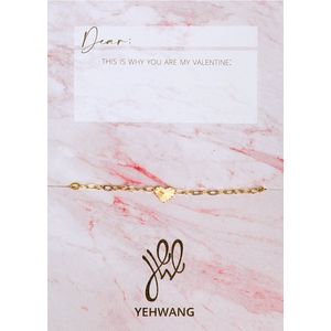 Yehwang - Armband - Bracelet - Heart Light - Valentijn - Valentines Day -Valentijnsdag - Goudkleurig - Stainless Steel - Verkleurd Niet - Nikkelvrij - Incl Kaart en Envelop