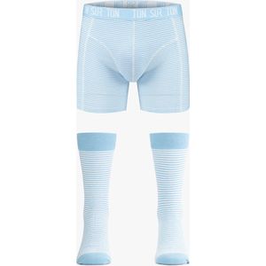 Ton Sur Ton - Grappige Sokken Heren - Grappige Boxershort Heren - Grappig Cadeau Voor Man - Geschenkset Heren - Vrolijke Sokken - Stripe it XL/41-46- Sokken en Onderbroek - Cadeau voor Mannen