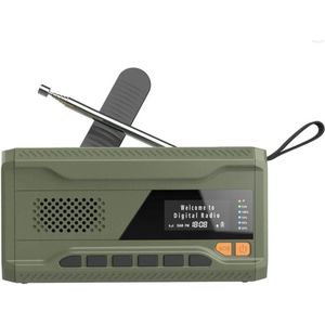 JouwCrisisPakket - DAB+ FM noodradio 4500mAh - Met zaklamp, SOS-alarm - Bluetooth speaker - Oplaadbaar - CE gecertificeerd - Groen