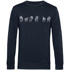 7431 - Sweater - Gebarentaal; Fack it-Blue Navy-M