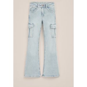 WE Fashion Meisjes flared jeans met cargozakken