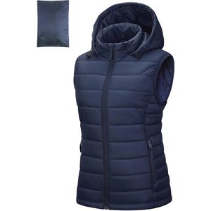 Gewatteerd damesvest met capuchon - Opvouwbare hybride sportvesten voor wandelen en kamperen
