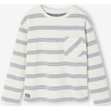 Vertbaudet - T-shirt met Lange Mouwen - Gestreept Effect - Voor Jongens