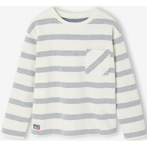 Vertbaudet - T-shirt met Lange Mouwen - Gestreept Effect - Voor Jongens