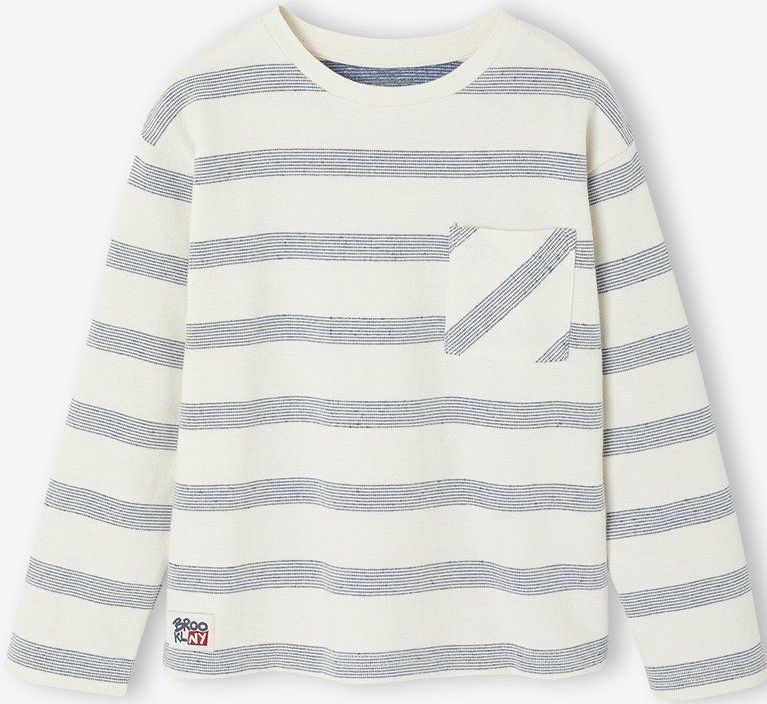 Vertbaudet - T-shirt met Lange Mouwen - Gestreept Effect - Voor Jongens