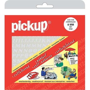 Pickup plakletters en plakcijfers boekje CooperBlack - 8 mm wit
