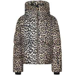 NIKKIE - Newport Leopard - Ski Jack Dames - Beige - Waterdicht 10.000 mm - Ademend 5.000 g/m²/24 uur