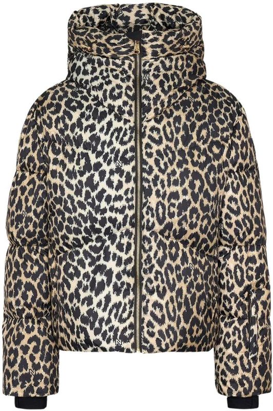 NIKKIE - Newport Leopard - Ski Jack Dames - Beige - Waterdicht 10.000 mm - Ademend 5.000 g/m²/24 uur