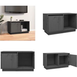 vidaXL Tv-meubel 74x35x44 cm massief grenenhout grijs - Tv-kast - Tv-kasten - Tv-meubel - Hifi-meubel