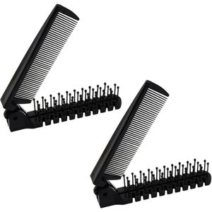 Tweekoppige opvouwbare haarborstel voor dik en steil haar - Antistatisch en reisvriendelijk