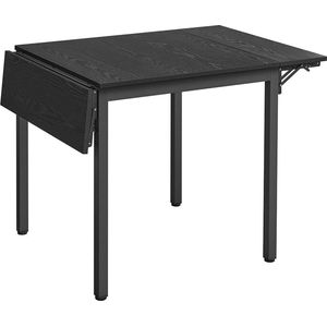 Opvouwbare eettafel - Ebbenhout Zwart - Inktzwart - Spaanplaatstaal - Ruimtebesparend - 78 cm x 120 cm x 76,2 cm - Lichtgewicht 17,5 kg