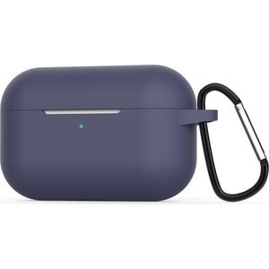 AirPods hoesje van By Qubix - AirPods Pro siliconen hoesje met karabiner haak - Blauw