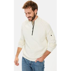 Camel Active - Relaxed Fit - Gebreide Trui - Wit - 60% Katoen, 40% Polyester