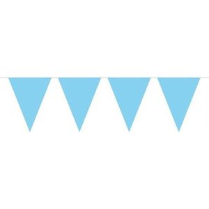 1x Mini vlaggenlijn / slinger - 300 cm - baby blauw - babyshower / geboorte versiering
