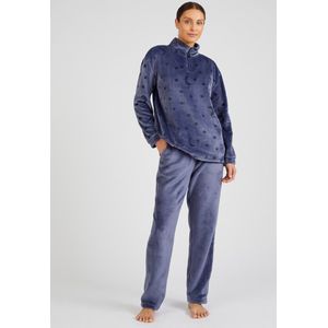 Damart - Pyjama Thermolactyl getextureerd breisel - Dames - Blauw - 34-36 (XS)