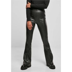Urban Classics - Synthetic Leather Flared broek - L - Zwart