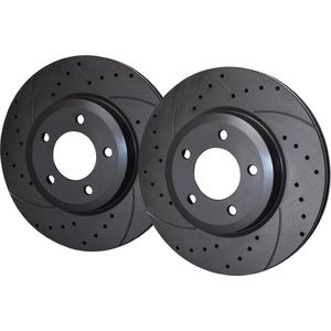 Rotinger Voor Remschijven Graphite Line T5 Sport geboord gegroefd Zwart 262mm Honda Civic,CRX,Del Sol