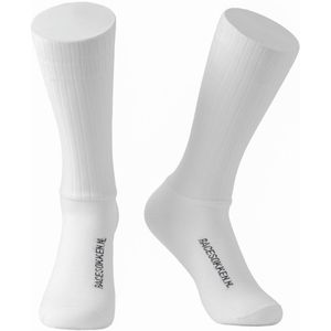 Aero Fietssokken Zomer - Dubbele Antisliprand - Wit - Maat 40-46 - Wielrennen & Mtb - Wielersokken