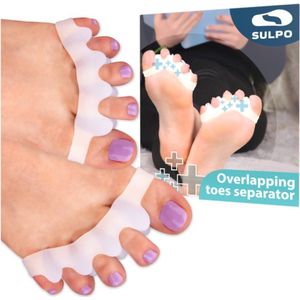 Scheider voor vijf teenwiggen voor overlappende hallux valgus tenen - Tenenspreider - Voor Alle Tenen - Correctie - Hallux Valgus - Pijnvermindering - Zacht - Flexibel - Hygiënisch - twee stuks - een paar - separator