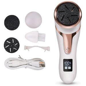 AnyPrice® Elektrische Eeltverwijderaar – Professionele Voetvijl met LED Display – Oplaadbaar & Waterdicht – Inclusief 3 Wieltjes – Wit/Rosegold