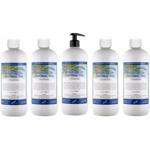 Bodylotion Natural Spa 1 Liter - met gratis pomp - set van 5 stuks - Voordeelverpakking