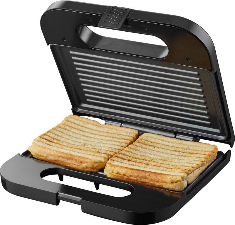 Tomado TGS2001S - Tosti ijzer - Grill apparaat - Anti aanbaklaag – Sandwichmaker - 750 watt - 22,5 x 13 cm - Zwart/RVS