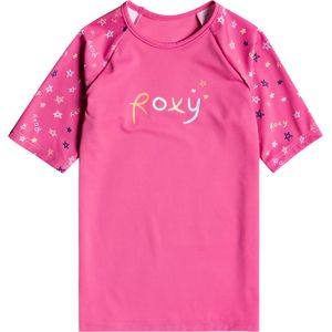 Roxy - UV Rashguard voor meisjes - Tiny Stars - Korte mouw - Pink Guava Star Dance - maat 116cm