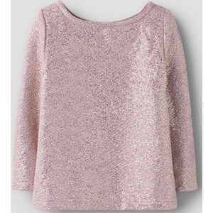 Meisjes feestjurk met glanzende paillettenlook roze 80
