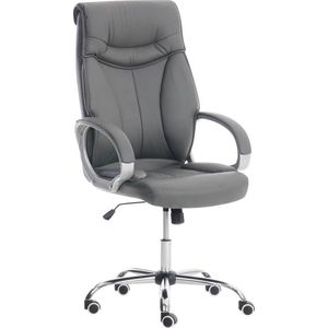 Bureaustoel - Bureaustoelen voor volwassenen - Design - In hoogte verstelbaar - Kunstleer - Grijs - 64x65x128 cm