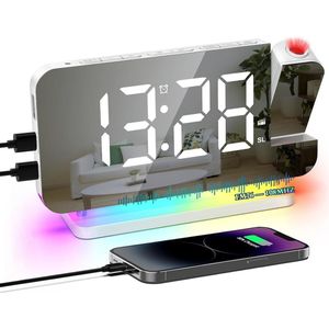 Solacis Wekkerradio Met Projectie - Wekkerradio - Digitale wekker - Wekkerradio kinderen - Wekker met projectie op plafond - Must have!