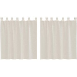 vidaXL - Gordijnen - voile - met - Tab - Top - 2 - st - crèmekleurig