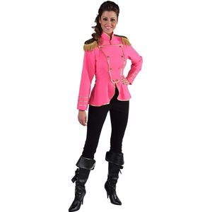 Roze Uniform jasje met gouden epauletten - Circusdirecteur jas voor dames - maat 42/44 (Toppers kleding)
