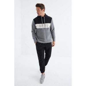 La Pèra Sweater - Hoodie - Heren Trui met Capuchon - Basic - Grijs Fleece - XL