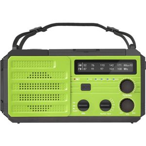 Zonne-energie Dynamo Radio met Oplaadbare Powerbank en USB-telefoonoplader voor Kamperen