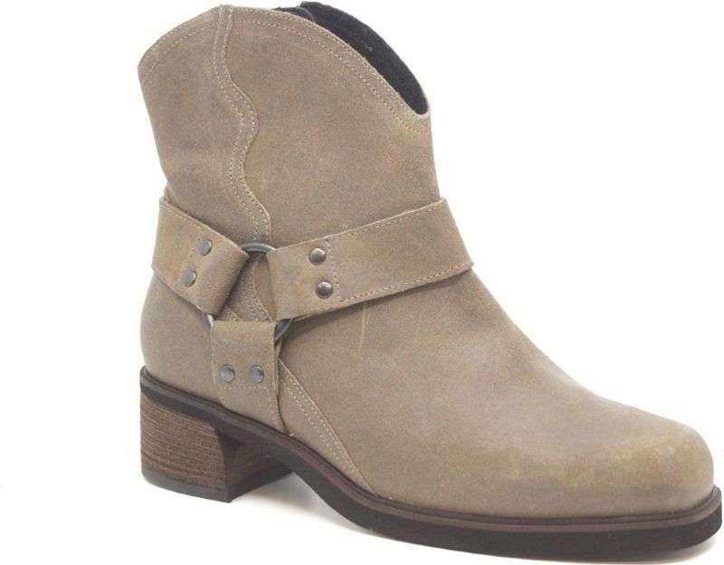 Durea - 9820 - Enkellaarsjes - Taupe - Wijdte K