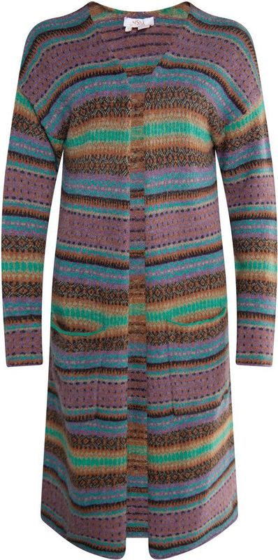 usha - FESTIVAL - Gebreid Vest - Herfstkleuren - Lange Pasvorm