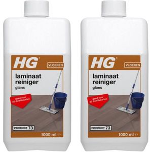 HG laminaatreiniger glans 2 stuks + Gratis KD Spons