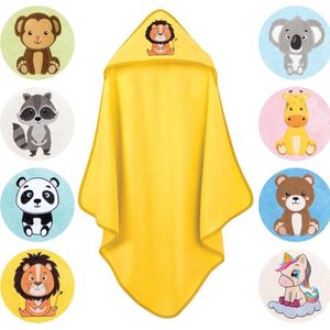 Zacht en Luxe Kapmantel Handdoek voor Baby's en Kinderen met Leuke Dierenmotieven