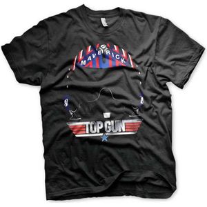 Top Gun Heren Tshirt -S- Maverick Helmet Zwart