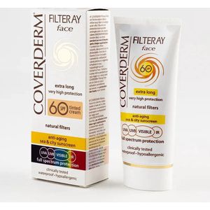 Coverderm Filteray Gezicht Getinte SPF 60 / Getinte Zonnecrème SPF 60 Licht Beige 50 ml