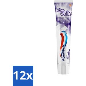 Aquafresh - Tandpasta - Whitening - Stralend Witte Tanden - 100 ml - Voordeelverpakking - 12 stuks