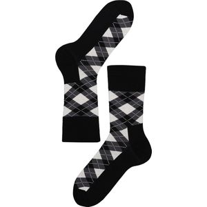 Lenz Longlife Think About Sokken Zwart/Grijs Geruit Man 2Pack 42-44