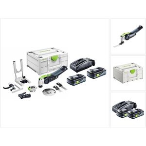 Festool VECTURO OSC 18 E-Basic Set snoerloos oscillerend gereedschap 18 V Starlock Max Brushless + 2x accu 4.0 Ah + lader + 7-delige accessoireset + systainer